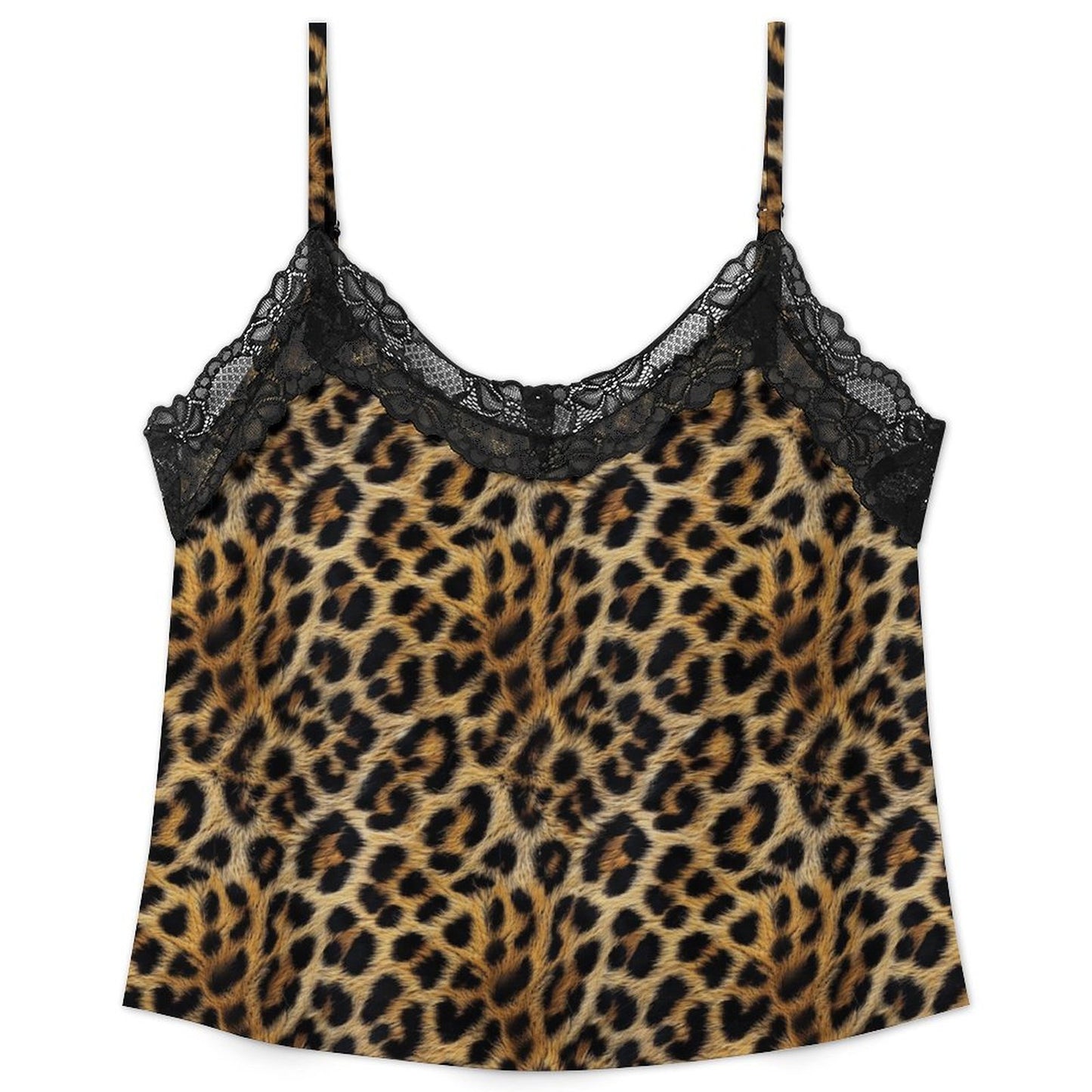 Baha Ranch Leopard Print Lace Pajama Set