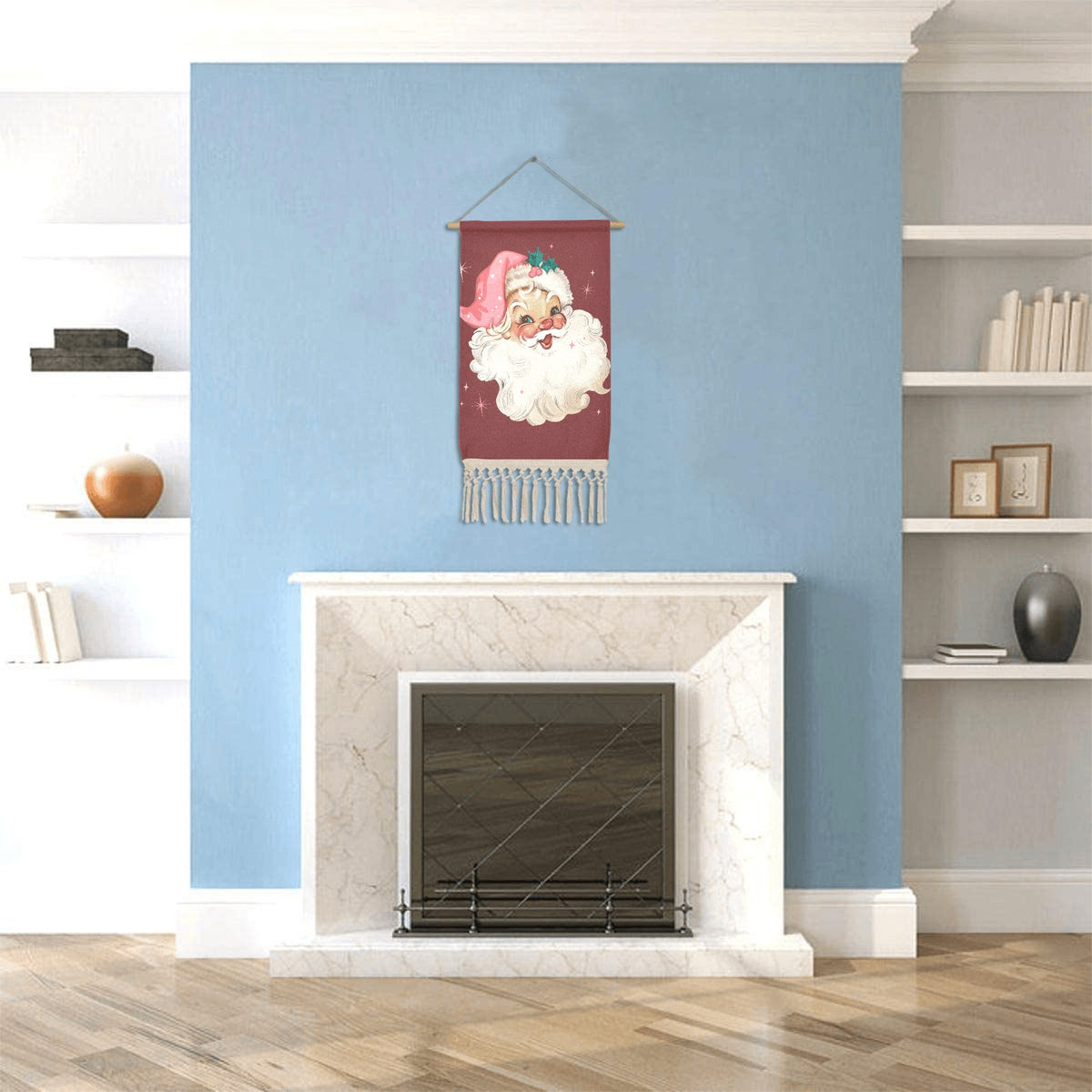 Baha Ranch Santa Wall Hanging Linen Poster Made in America