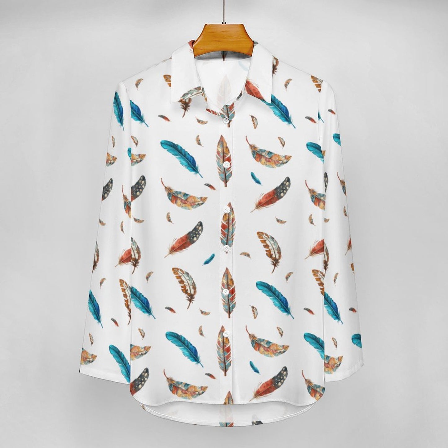 Baha Ranch Boho Feather Long Sleeve Blouse