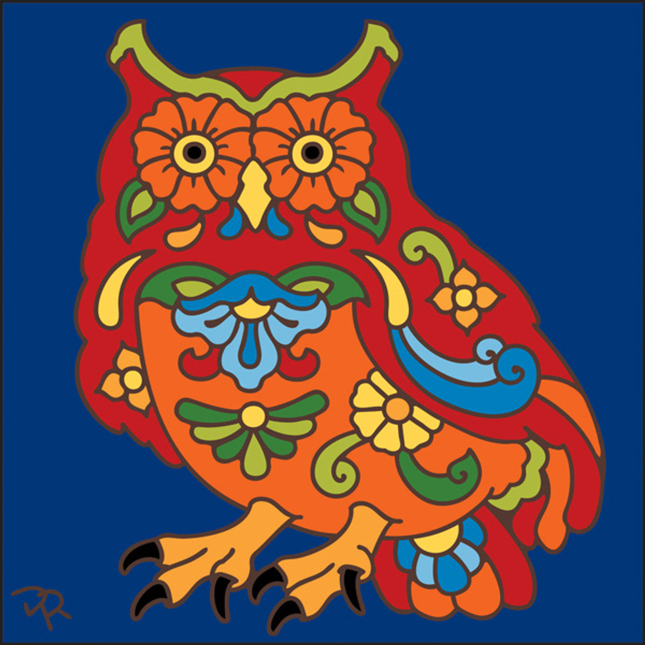 Talavera Owl Tile