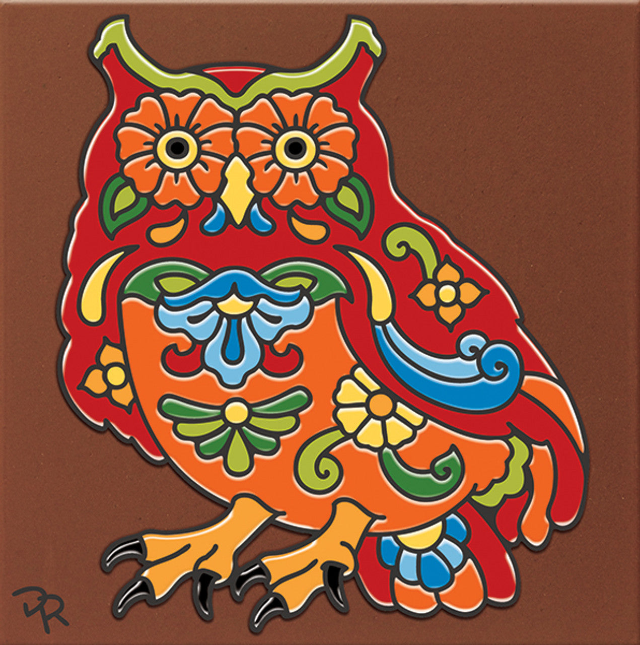 Talavera Owl Tile