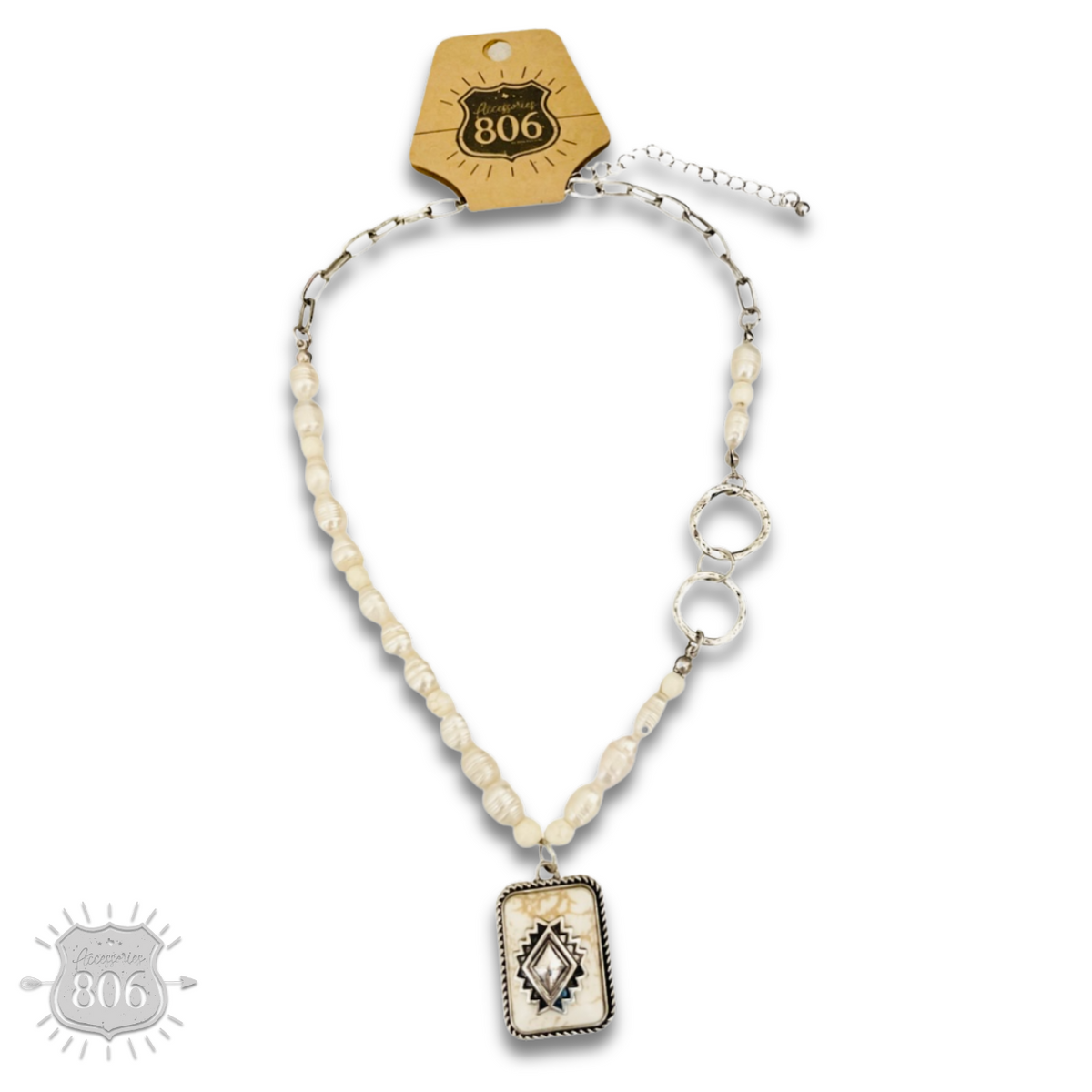 Pink Panache Western pearl bead pendant necklace - LC