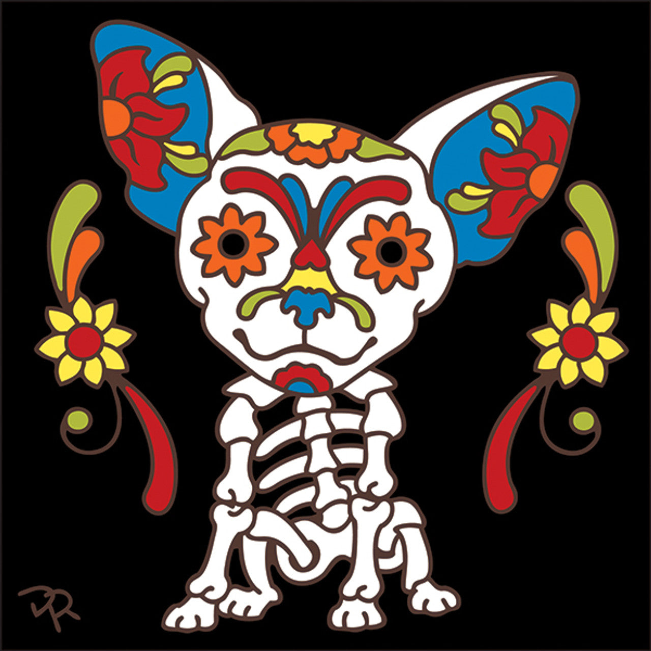 Day of the Dead Chihuahua Tile