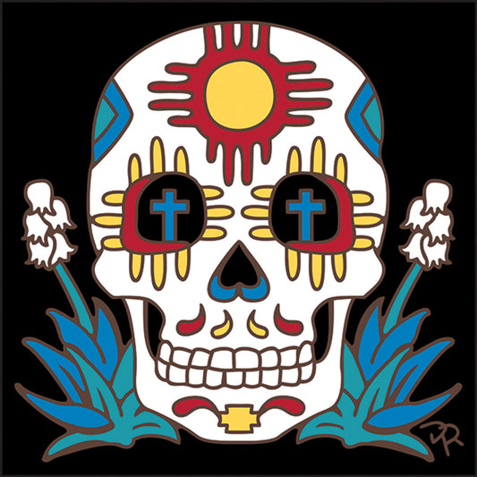 Day of the Dead Zia Skull Tile