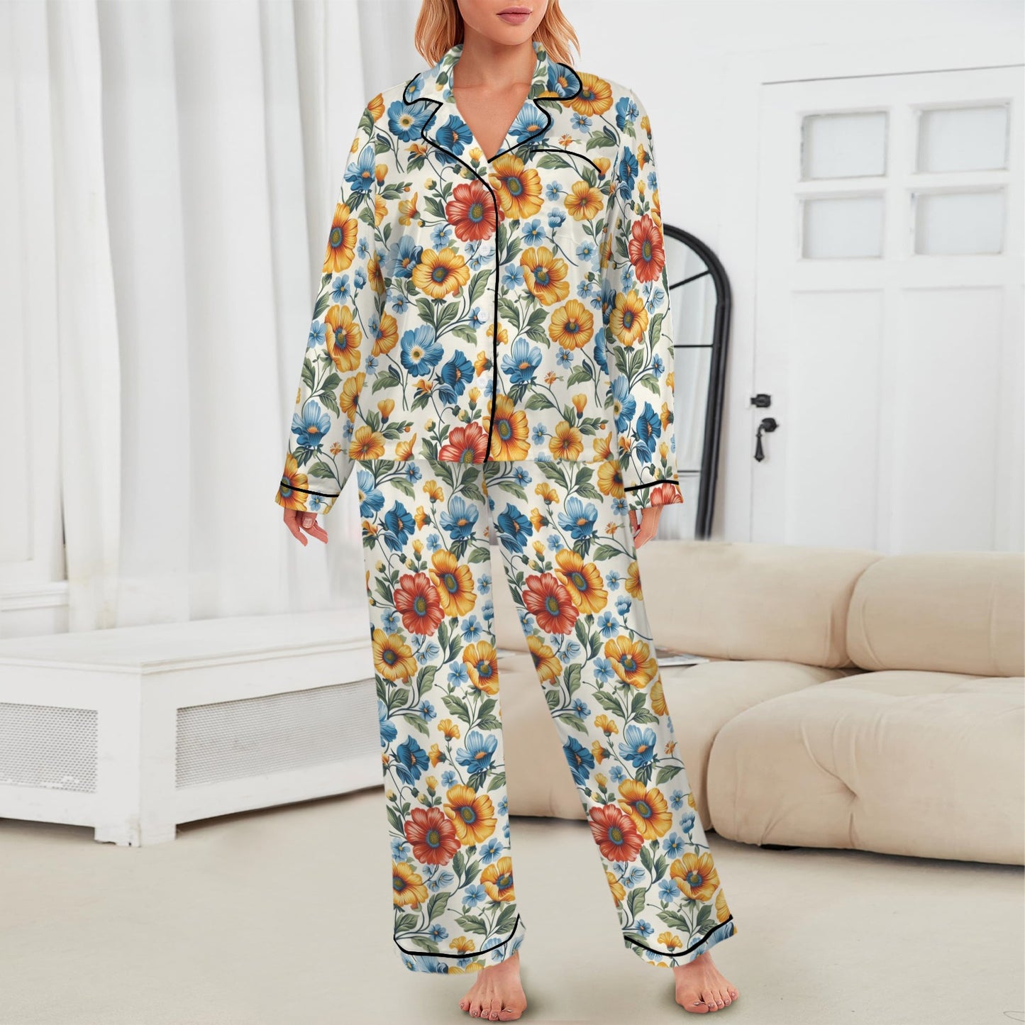 Colores De Mexico Spring Florals Satin Pajamas