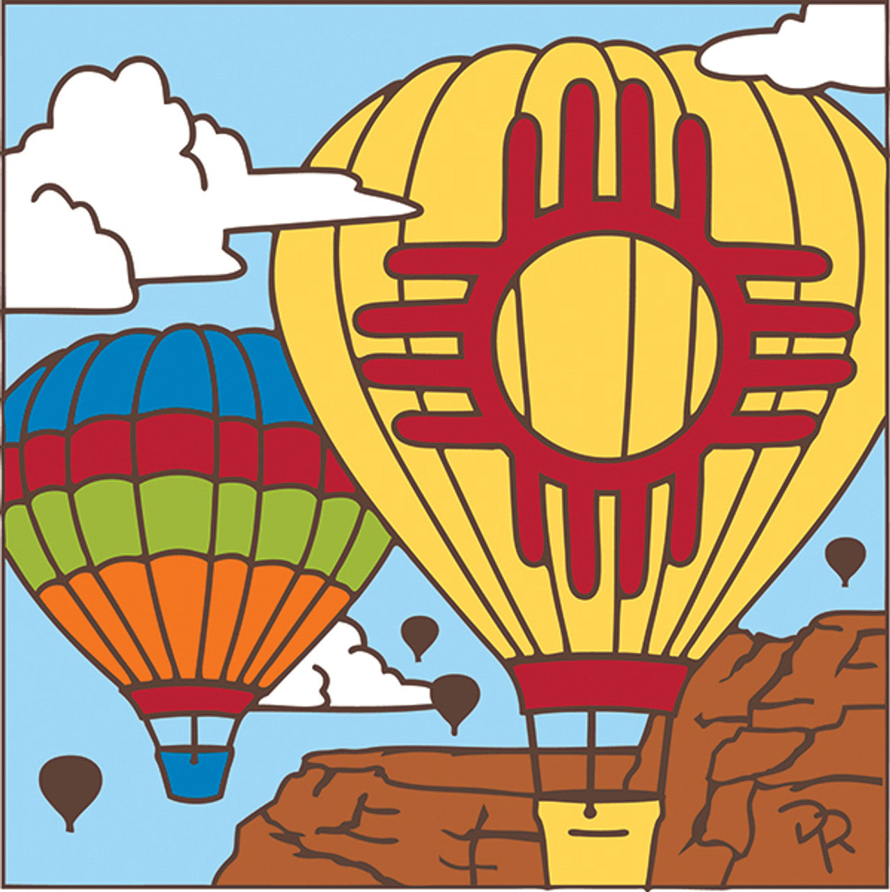 Zia Hot Air Balloons Tile