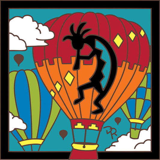 Kokopelli Hot Air Balloon Tile