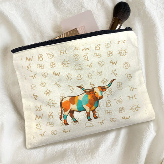 Baha Ranch Brand Longhorn Pack of 5 bags Cosmetic Bag Made in America