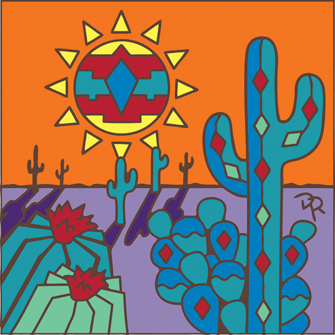 Southwest Desert Sunrise Tile