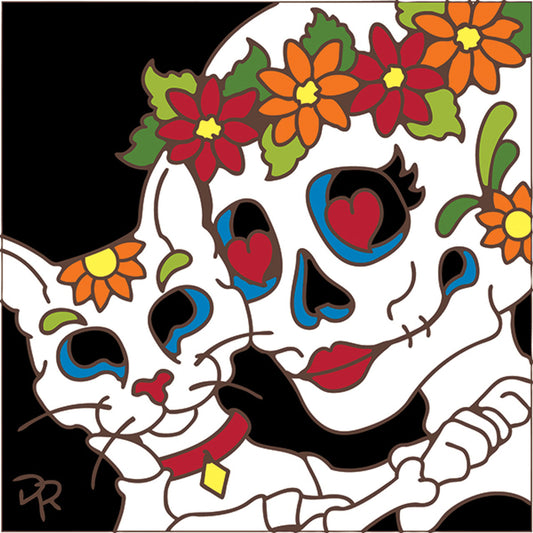 Day of the Woman with Cat Tile