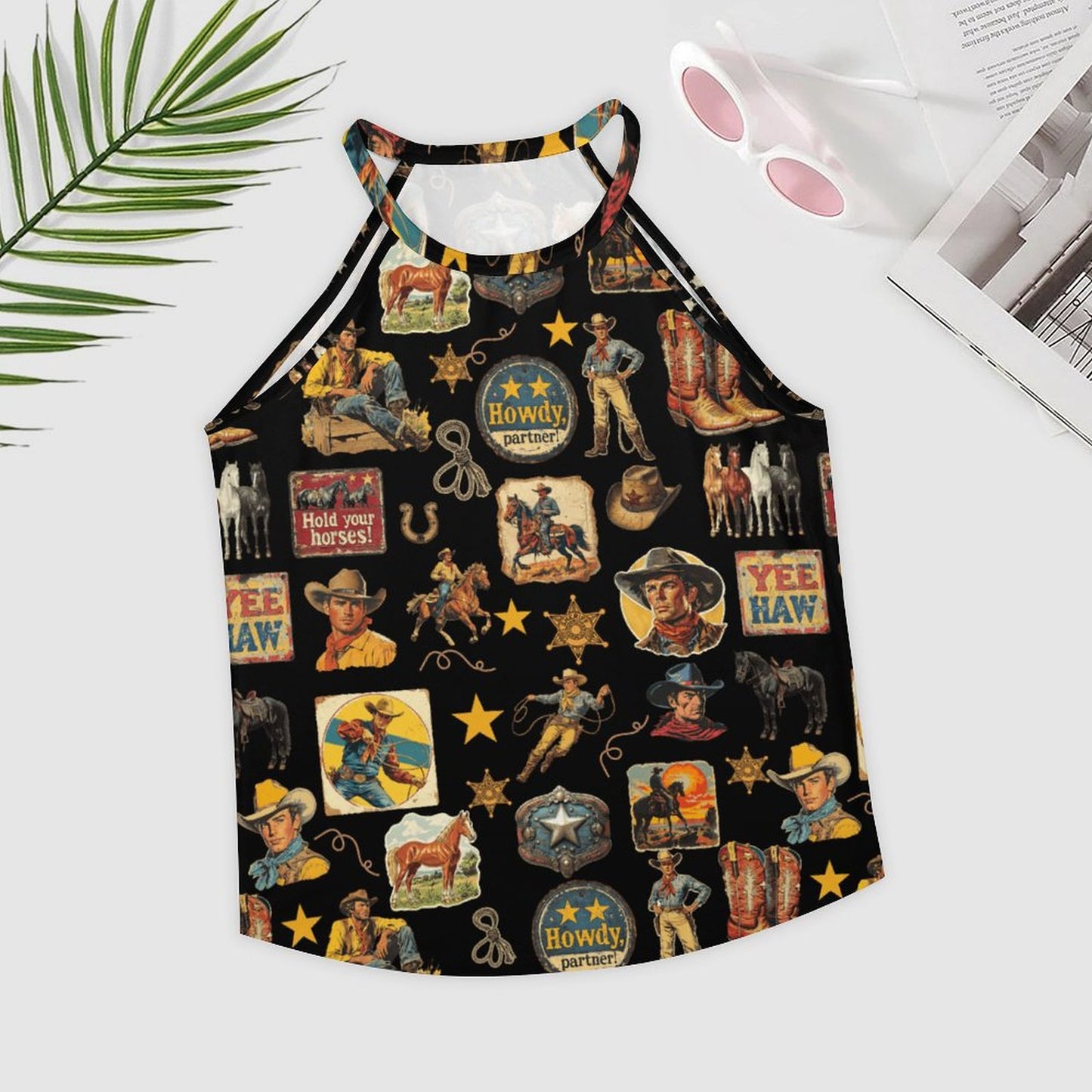 Vintage Cowboy Collage Western Tank Top