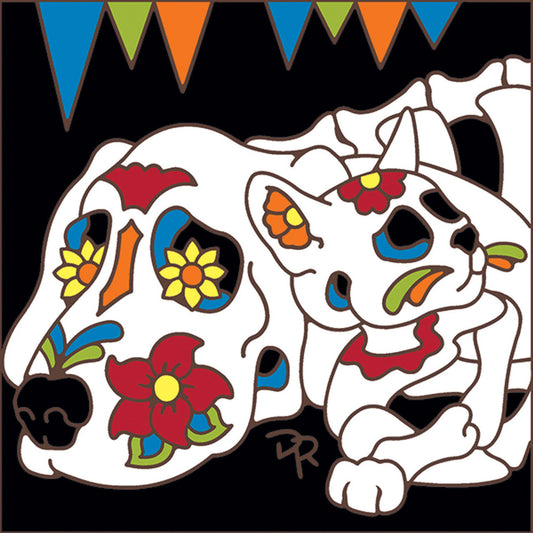 Day of the Dead Dog and Cat Tile