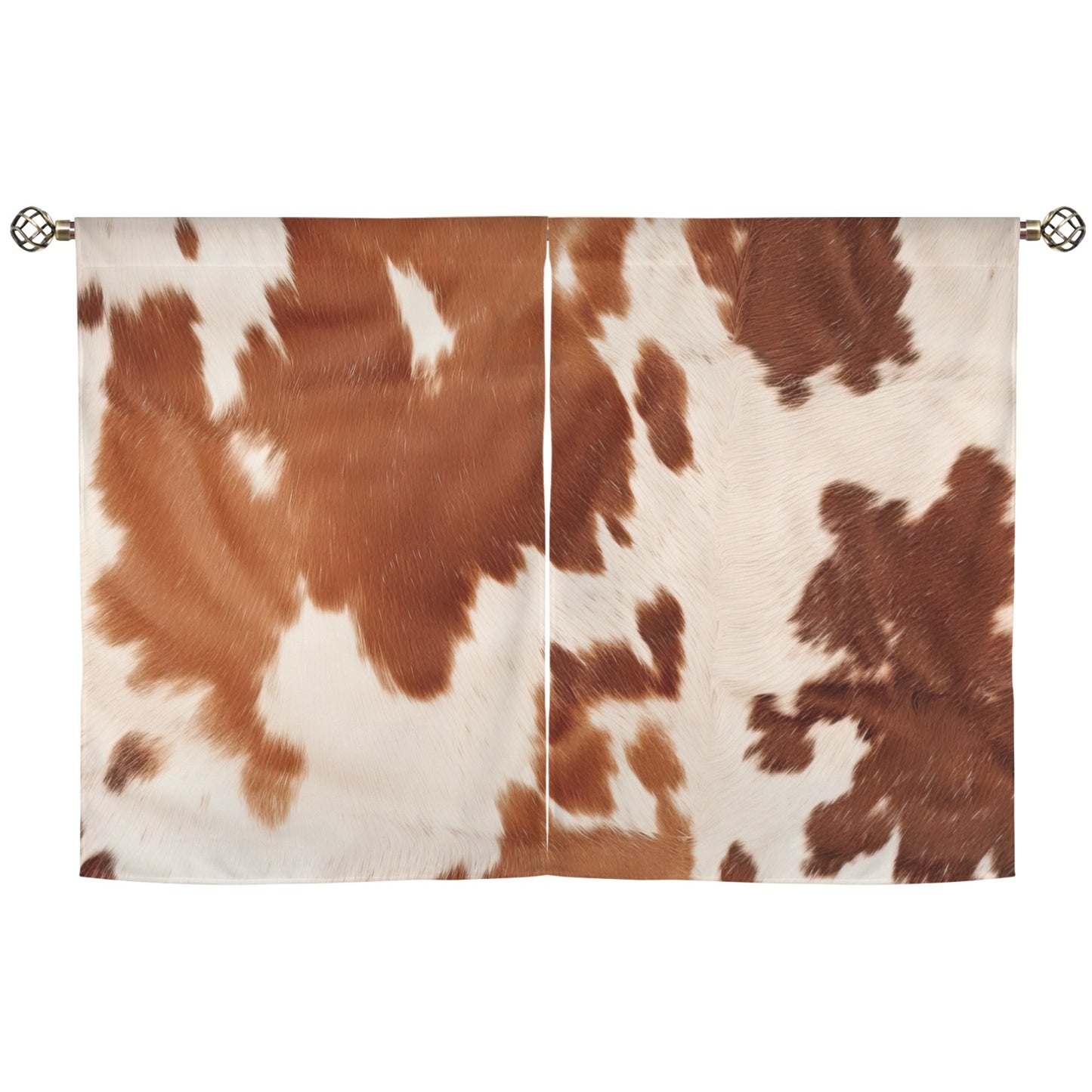 Cowhide Print Window Curtains 28"x40" (2-Piece) Made in America