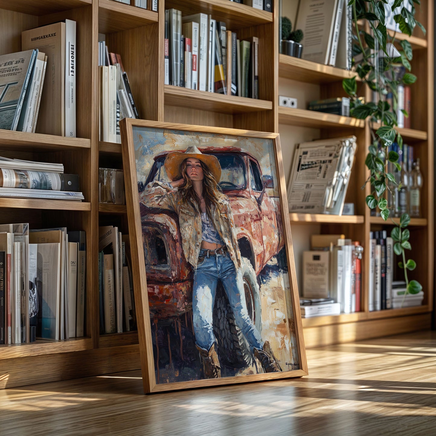 Rebel Cowgirl by the Rusted Pickup