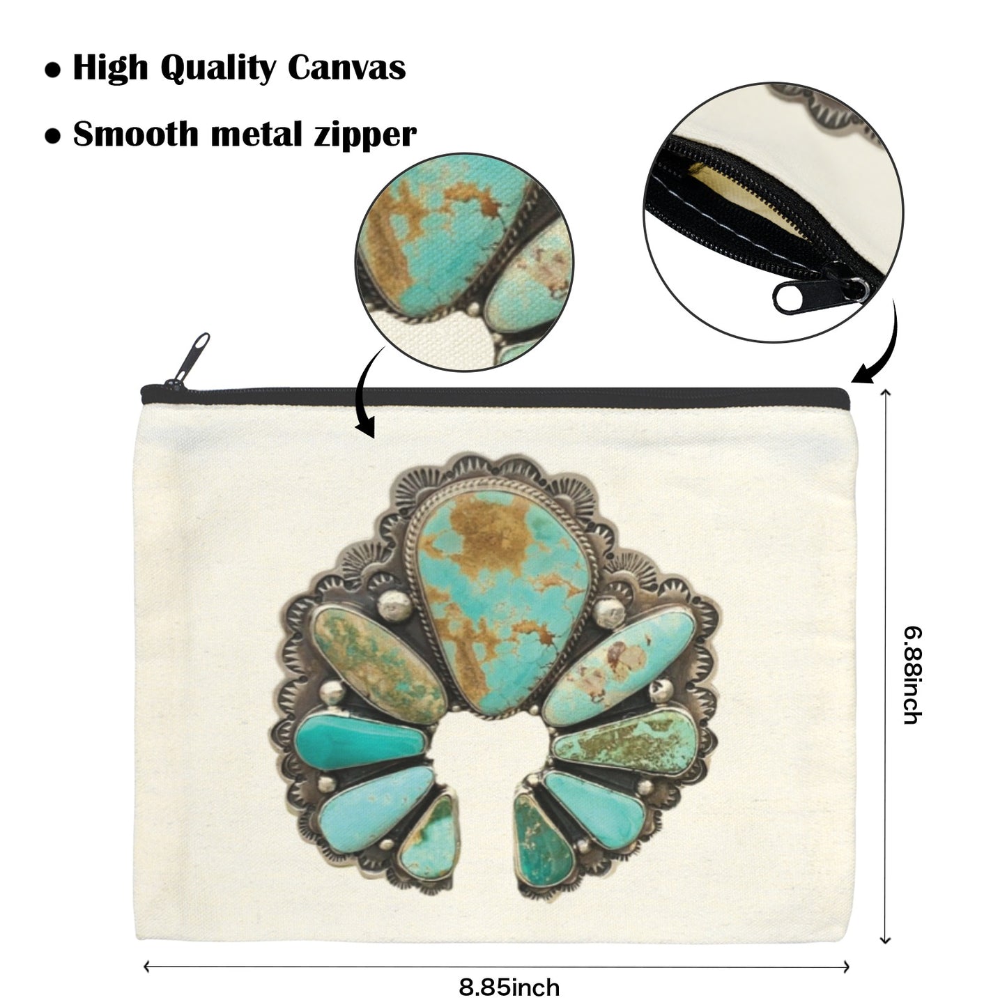 Baha Ranch Turquoise Naja Cosmetic Bag Pack of 5 Made in America