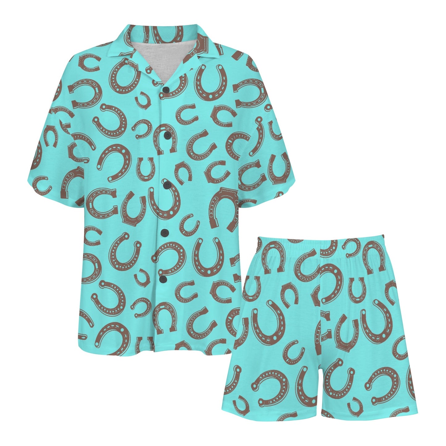 Baha Ranch Turquoise Horseshoe Women's Pajama Set Made in America