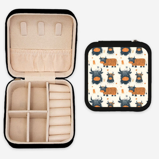 Hairy Highland Cow Jewelry Travel Case