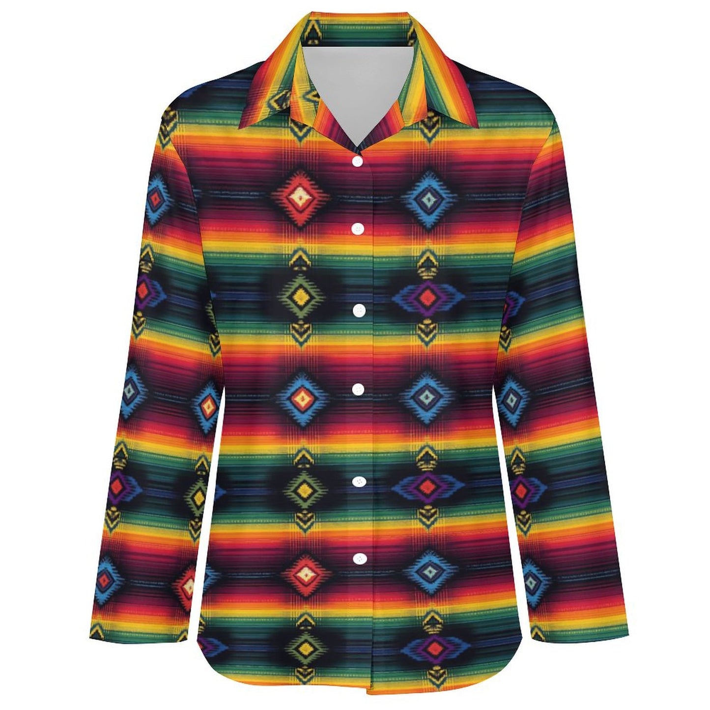 Colores de Mexico Festival Button Up Blouse