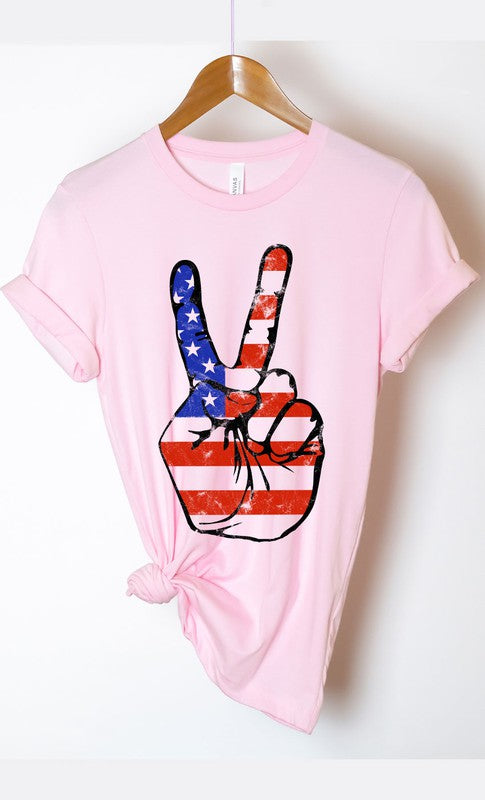 American Peace Sign Graphic Tee choice of colors