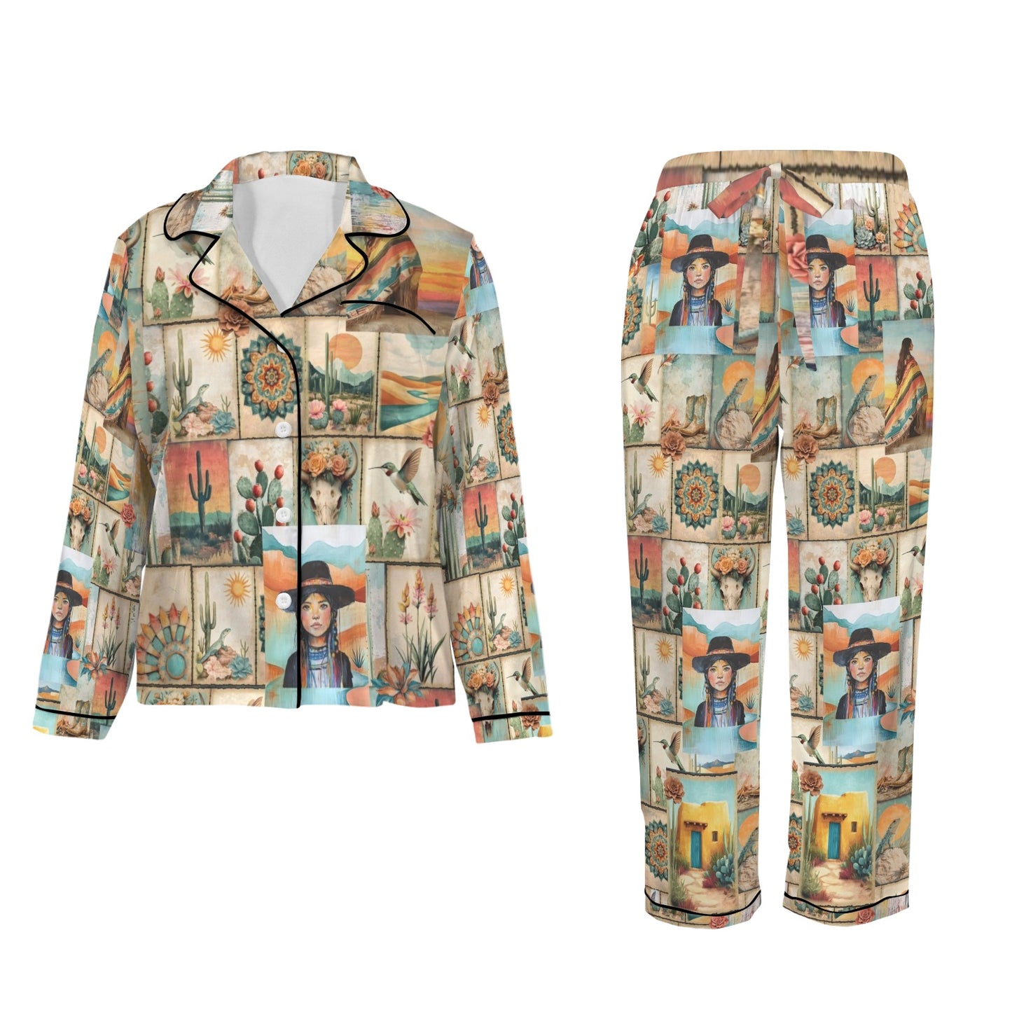 Colores de Mexico Pictures of the Southwest Satin Pajamas