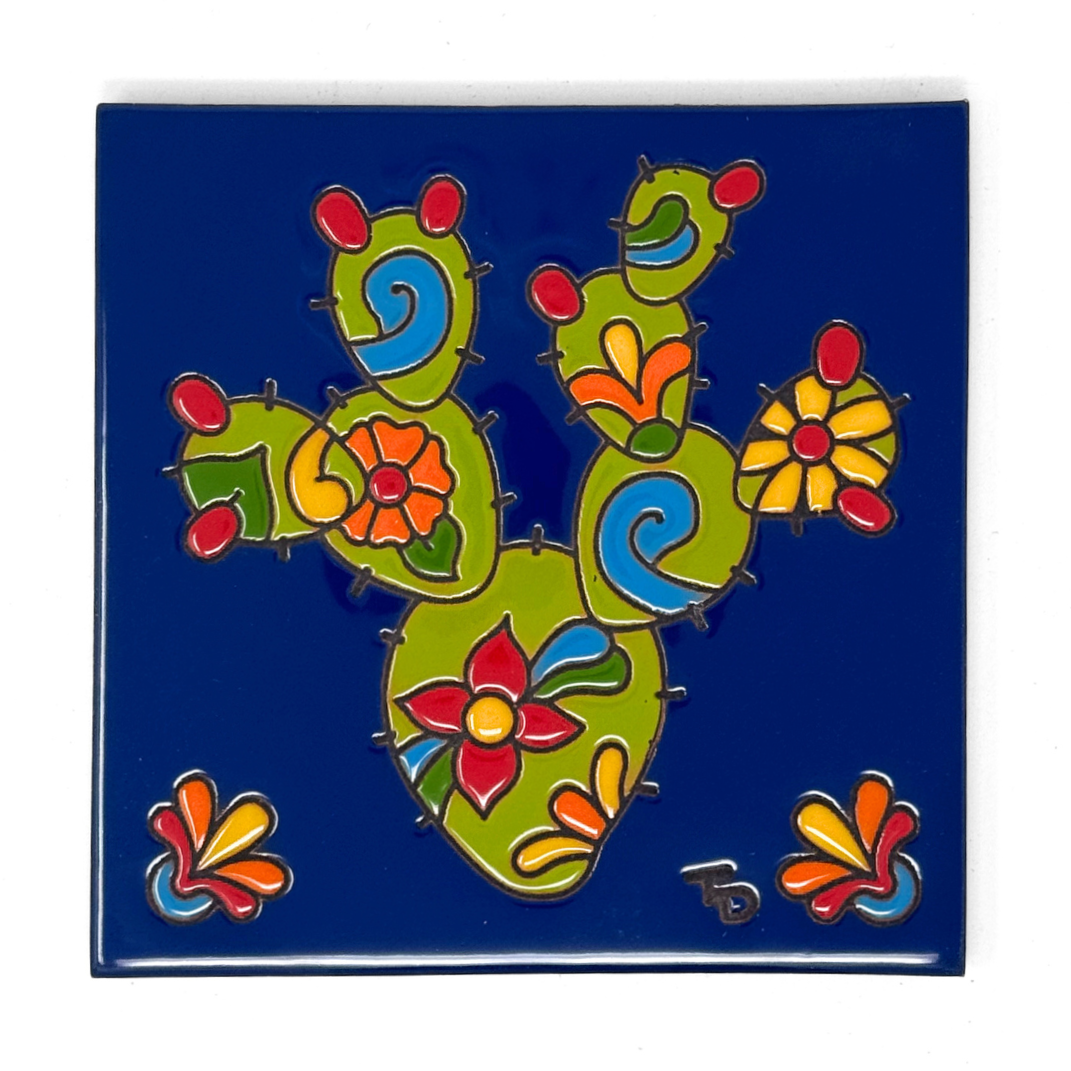 Talavera Prickly Pear Cactus Tile