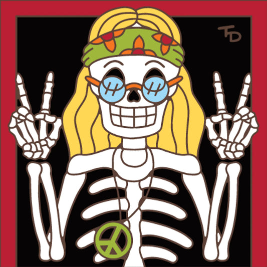 Day of the Dead Hippie Tile