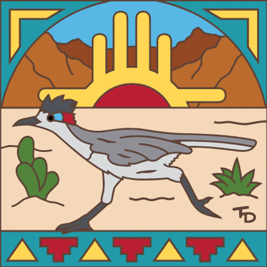 Desert Roadrunner with Zia Tile
