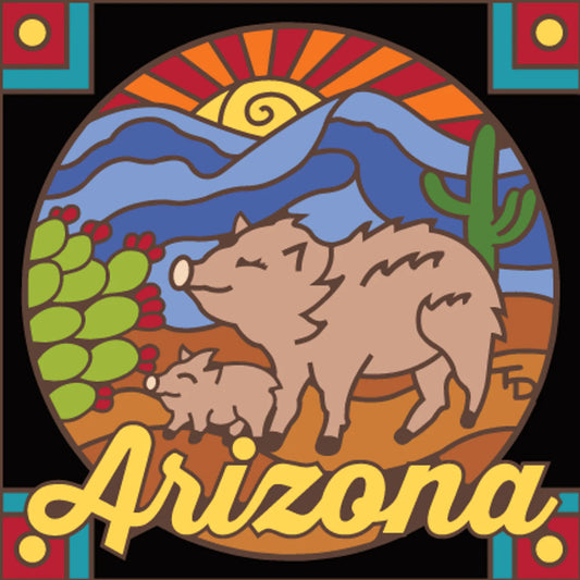 Javelina and Baby Arizona Tile