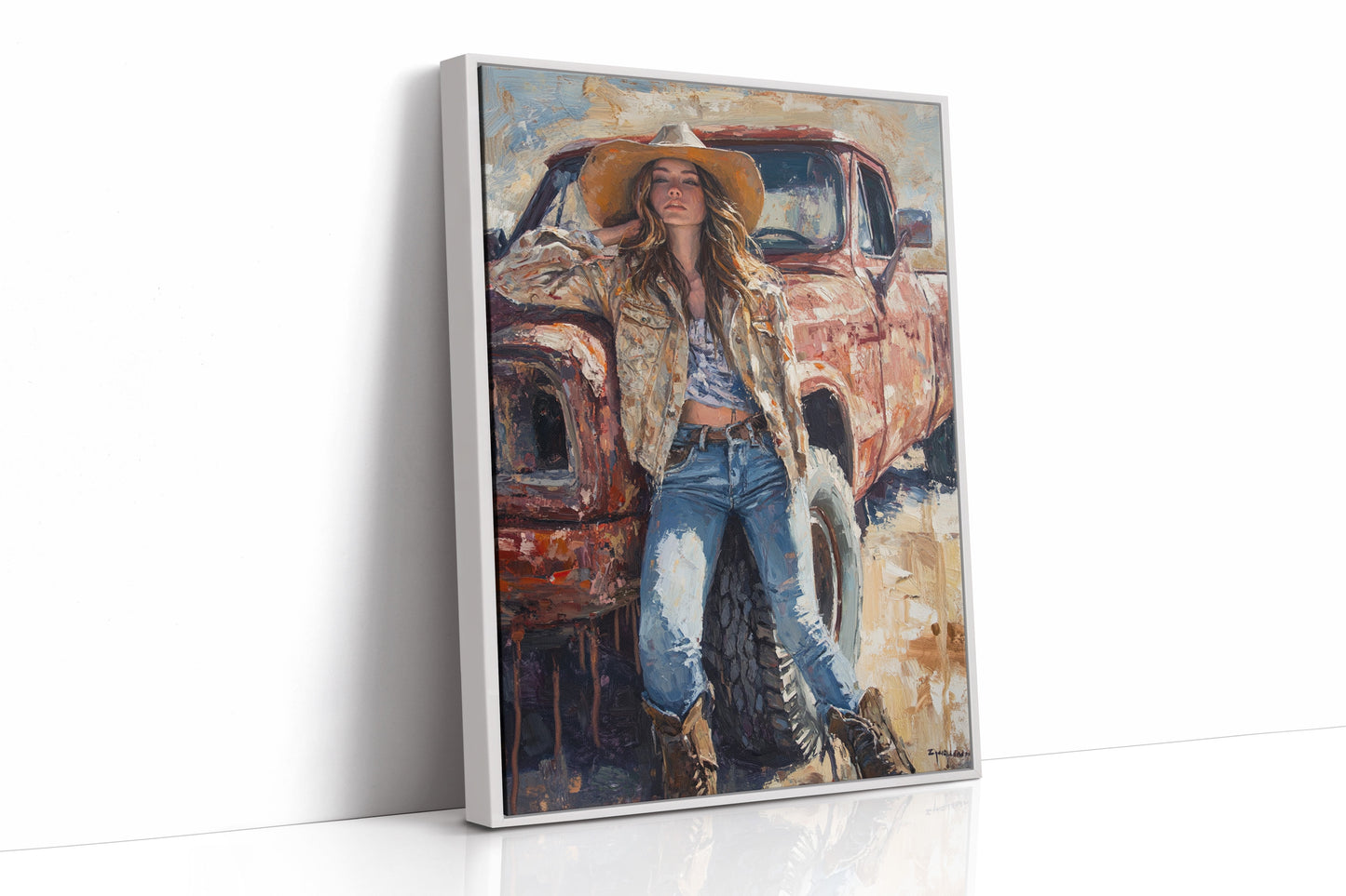 Rebel Cowgirl by the Rusted Pickup