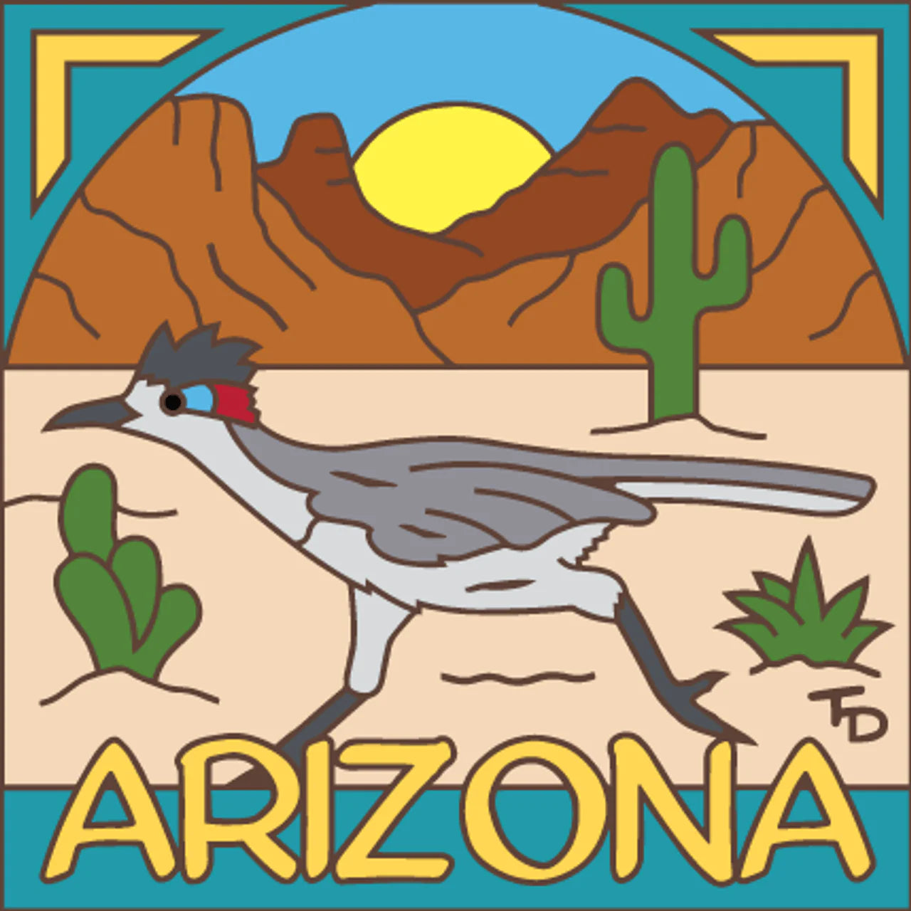 Desert Roadrunner Arizona Tile