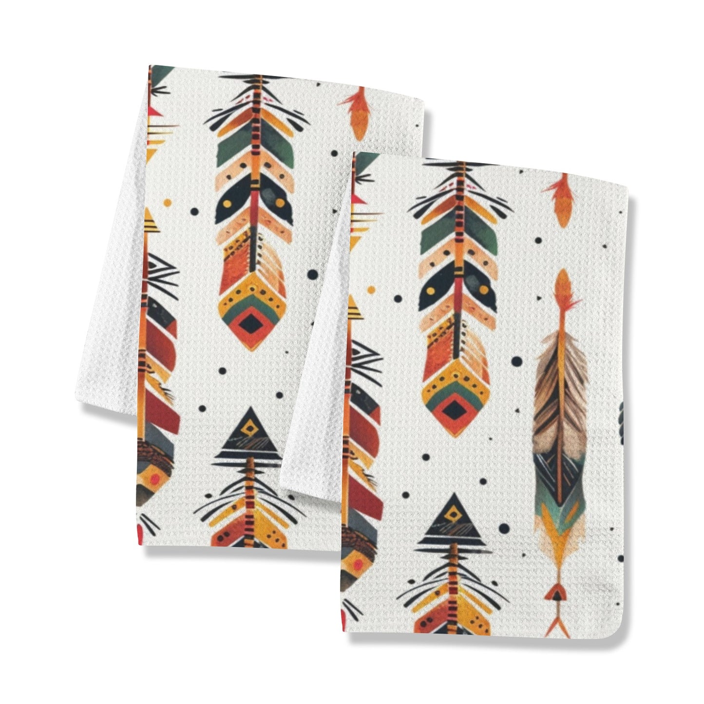 Southwestern Feathers Set of 2 Dish Towels Made in America