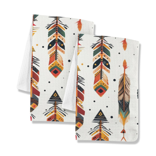 Southwestern Feathers Set of 2 Dish Towels Made in America