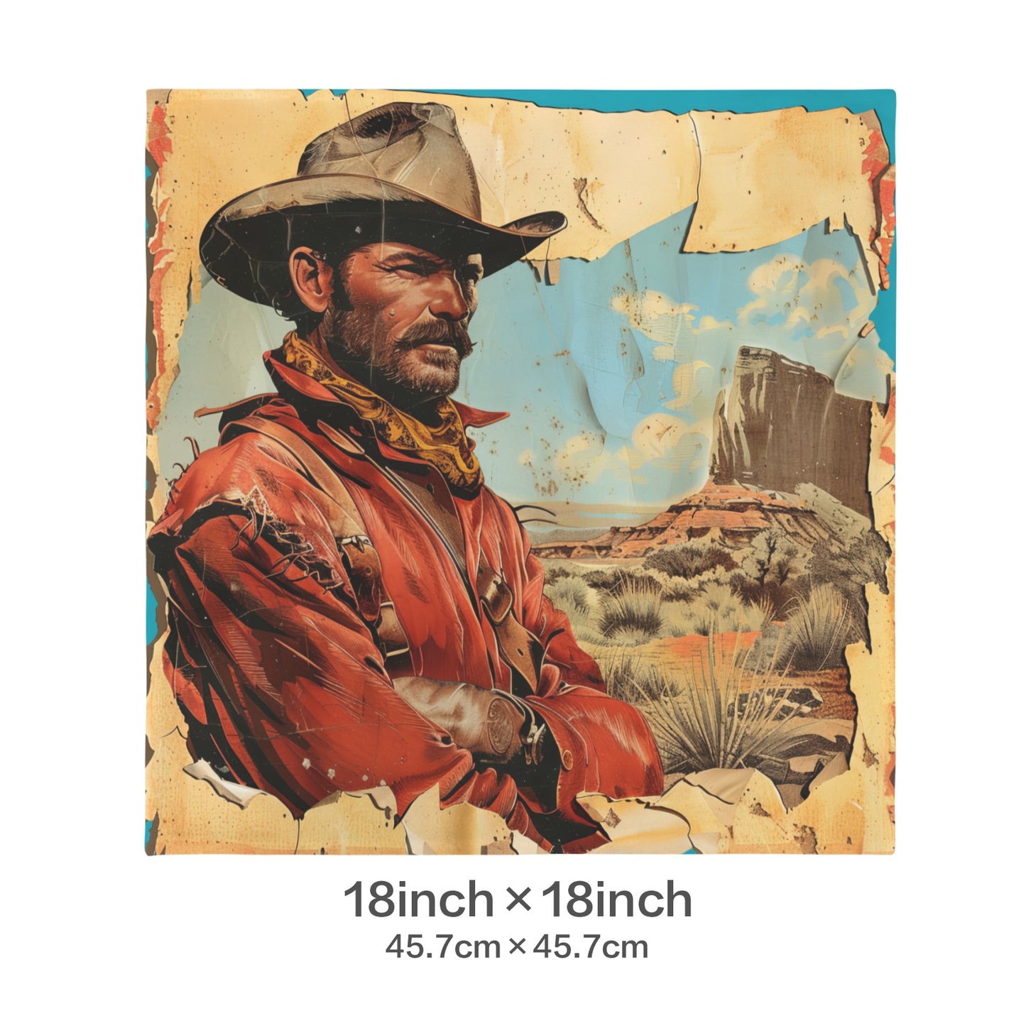 Rugged Cowboy Velvety Soft Pillow Case Made in America