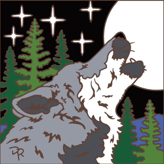 Howl At The Moon Wolf Tile