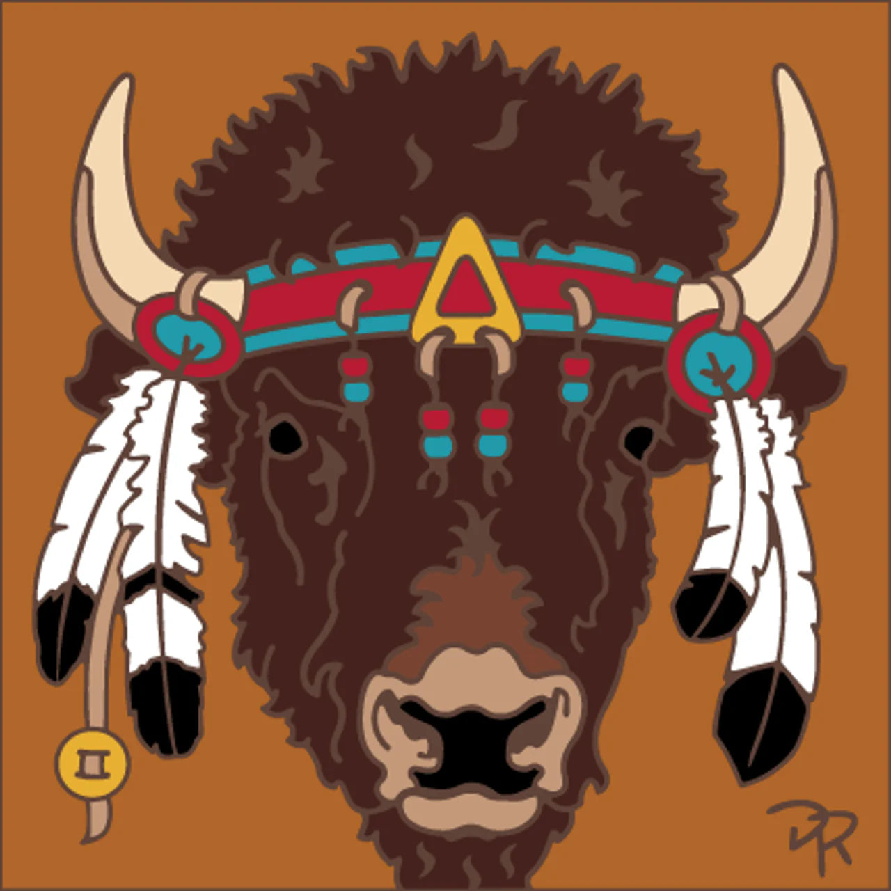 Buffalo Head Dress Tile