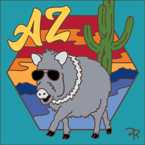 Javelina Sunset AZ Tile
