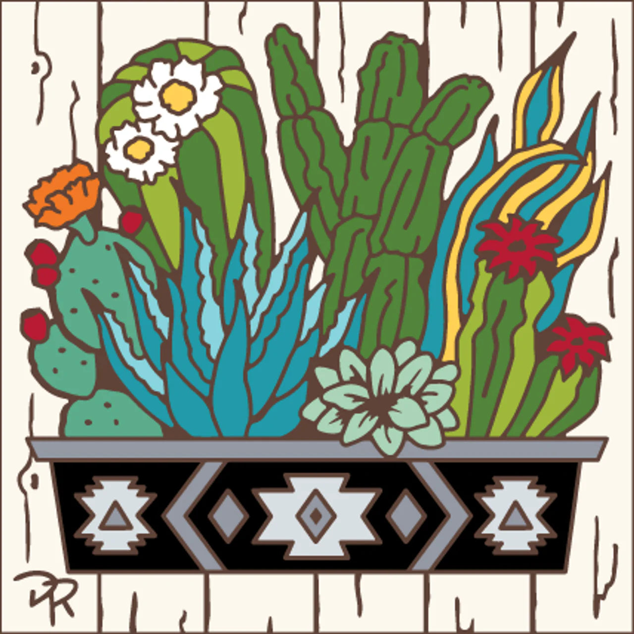 Farmhouse Cactus Planter Tile