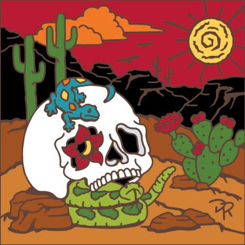 Day of the Dead Friends of the Desert Skull Tile