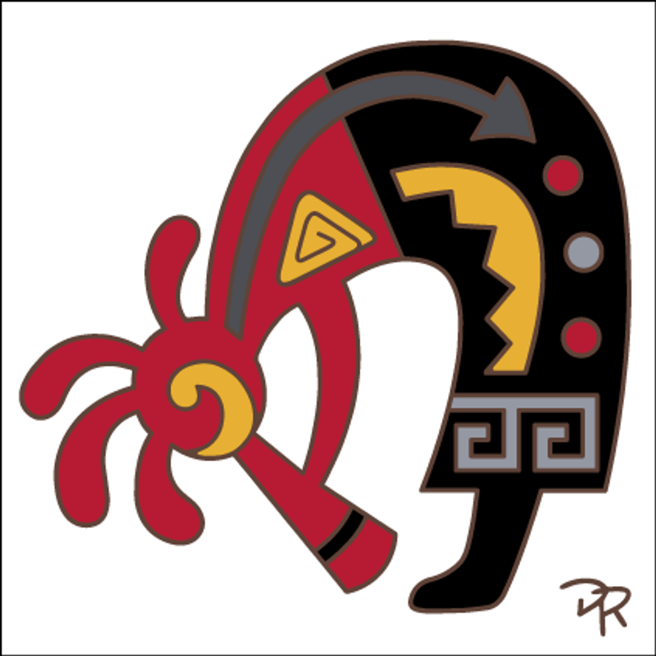 Southwest Painted Kokopelli Tile