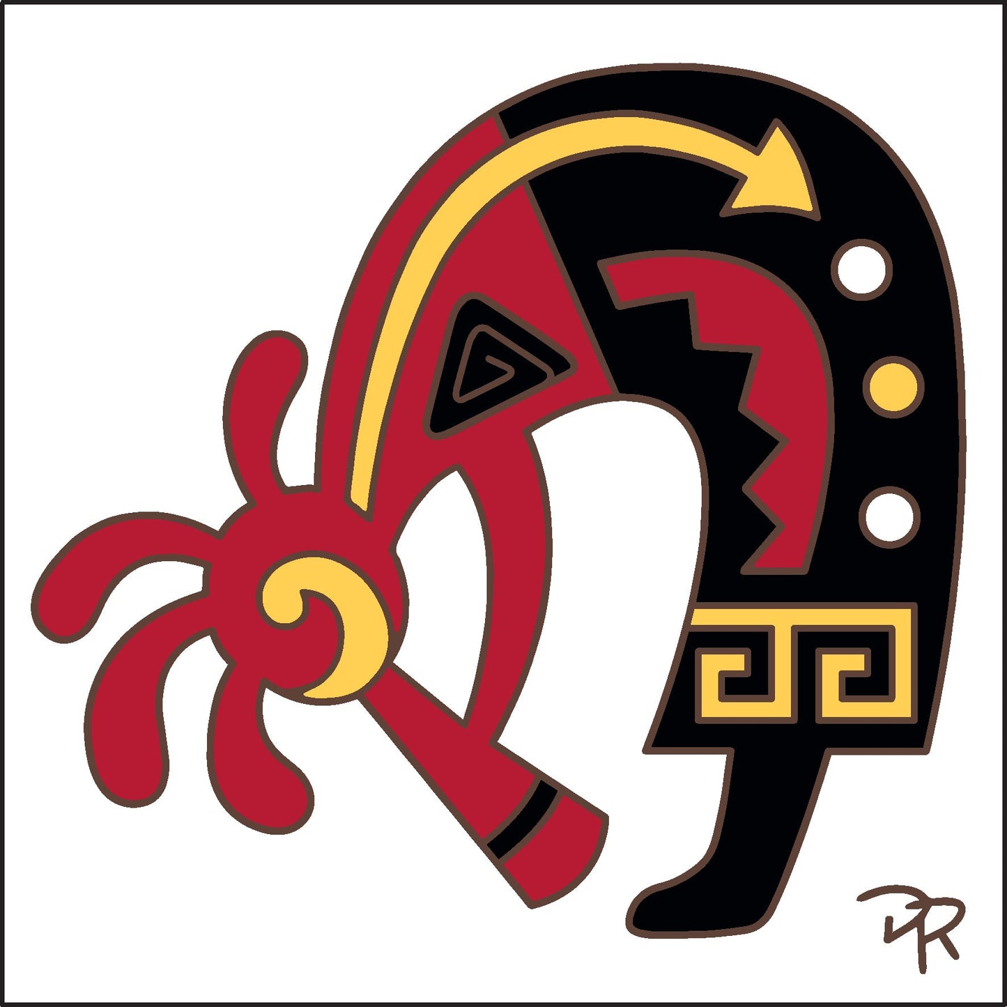 Southwest Painted Kokopelli Tile