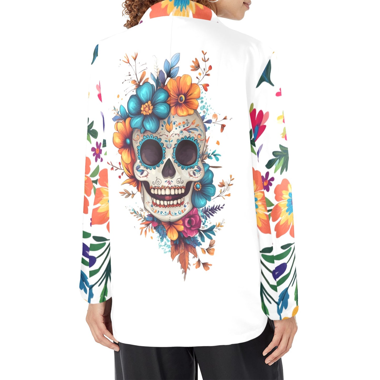 Colores de Mexico Sugar Skull Floral Blazer