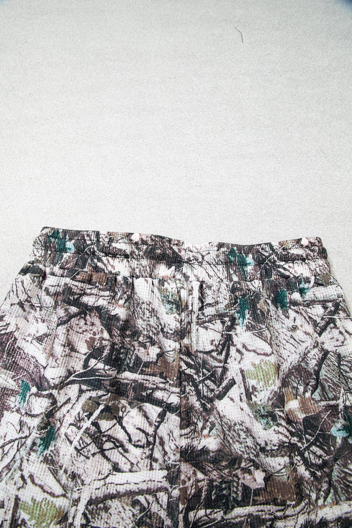 Camo Long Sleeve Top & Elastic Waist Shorts Set
