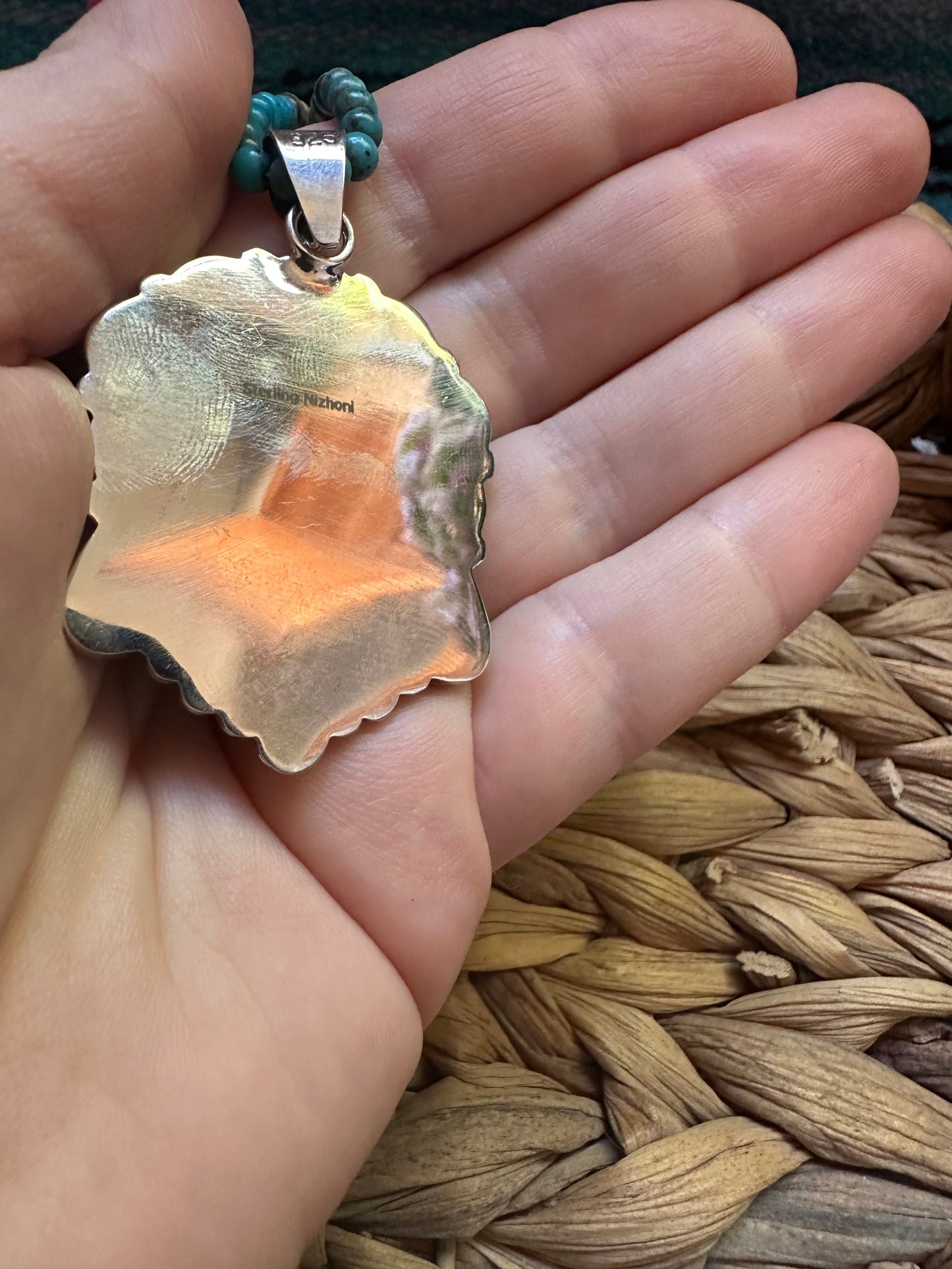 Gorgeous Handmade Sterling Silver Multi Stone Sunface Pendant