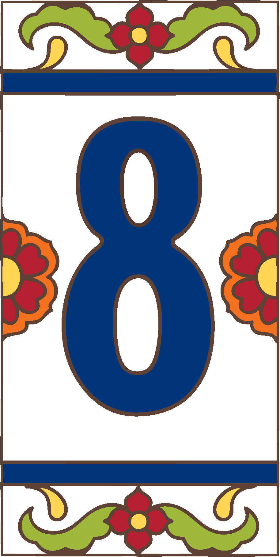 White Talavera Tile House Numbers