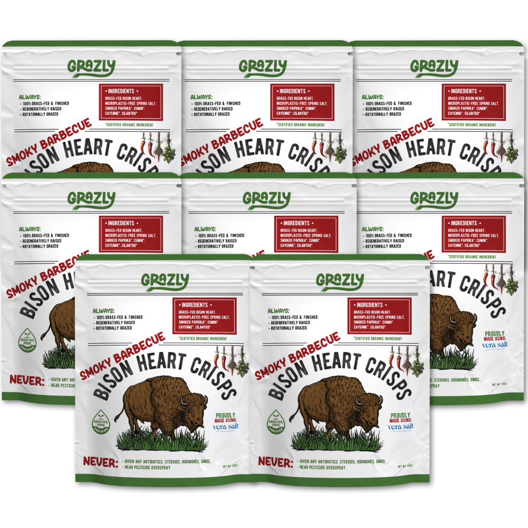 Grazly Bison Heart Crisps - 100% Grass-Fed/Finished