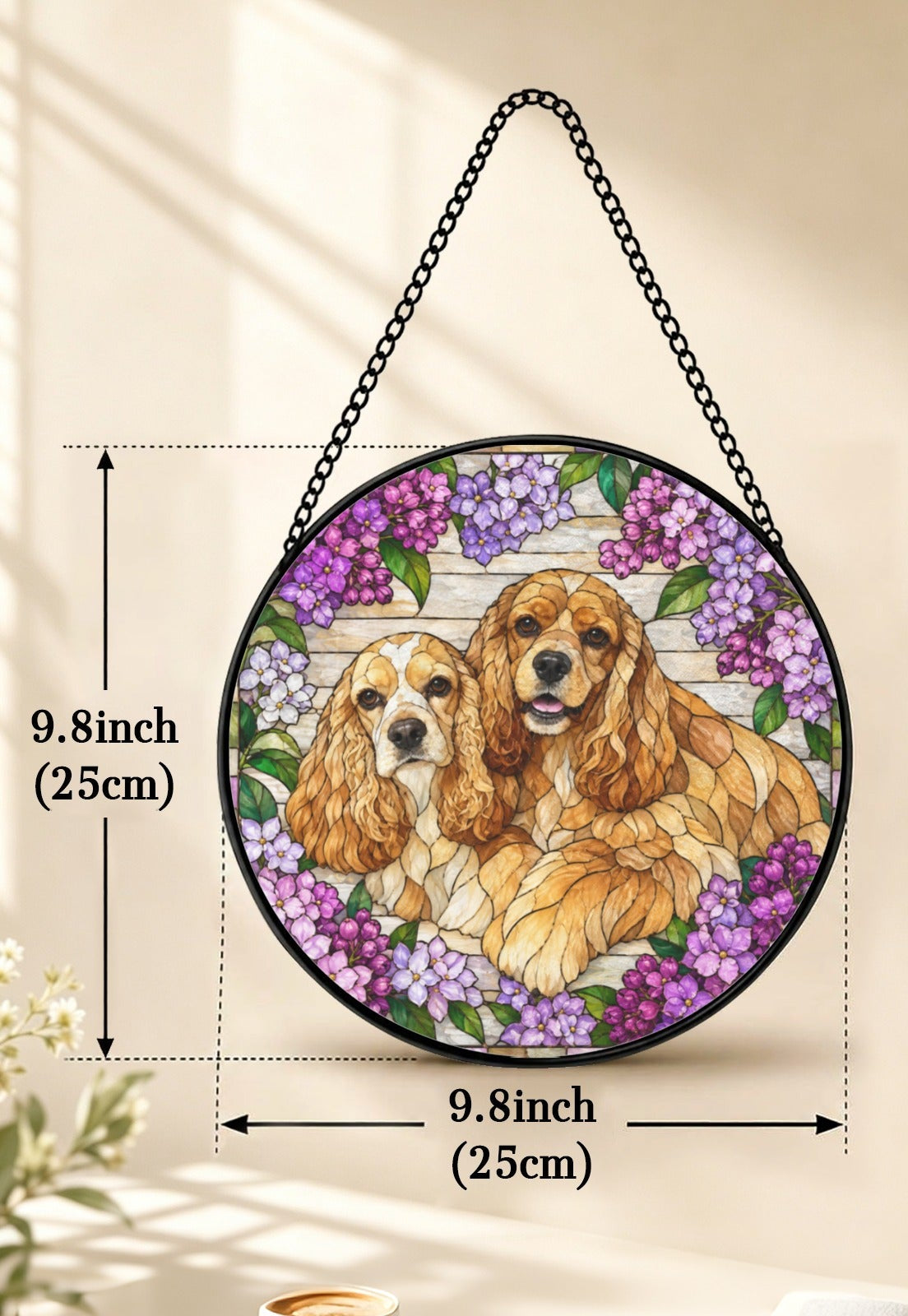 Baha Ranch Customizable Personalized Stained Glass Suncatcher 9.8" x 9.8" - Create Your Own Made in America