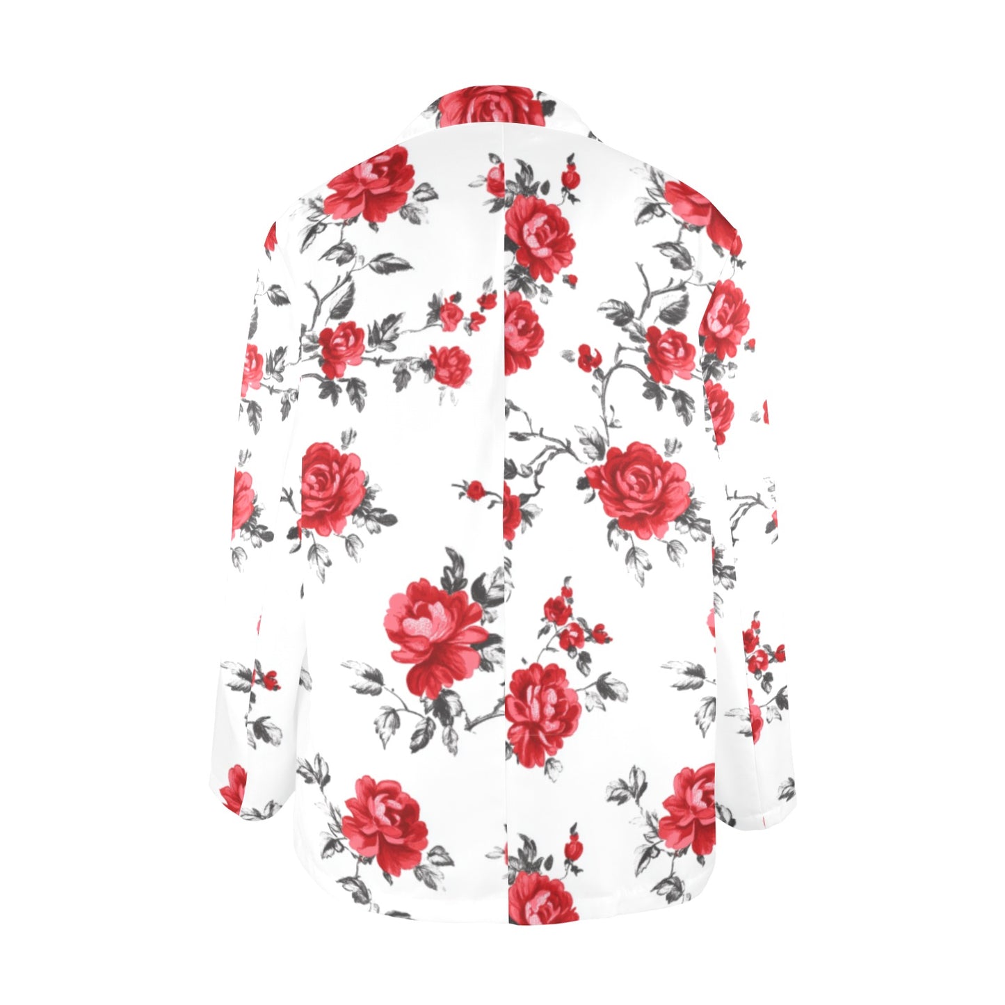 Mexican Red Rose Floral Blazer