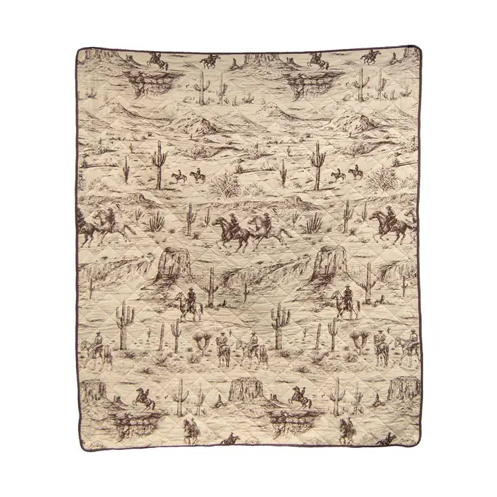 Hey There Cowboy Quilted Throw Blanket