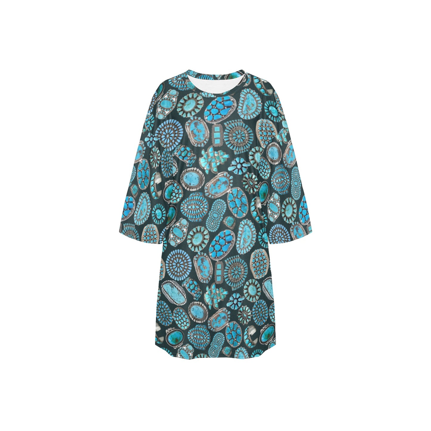 Baha Ranch Turquoise Crazy Concho Oversized Sleepshirt