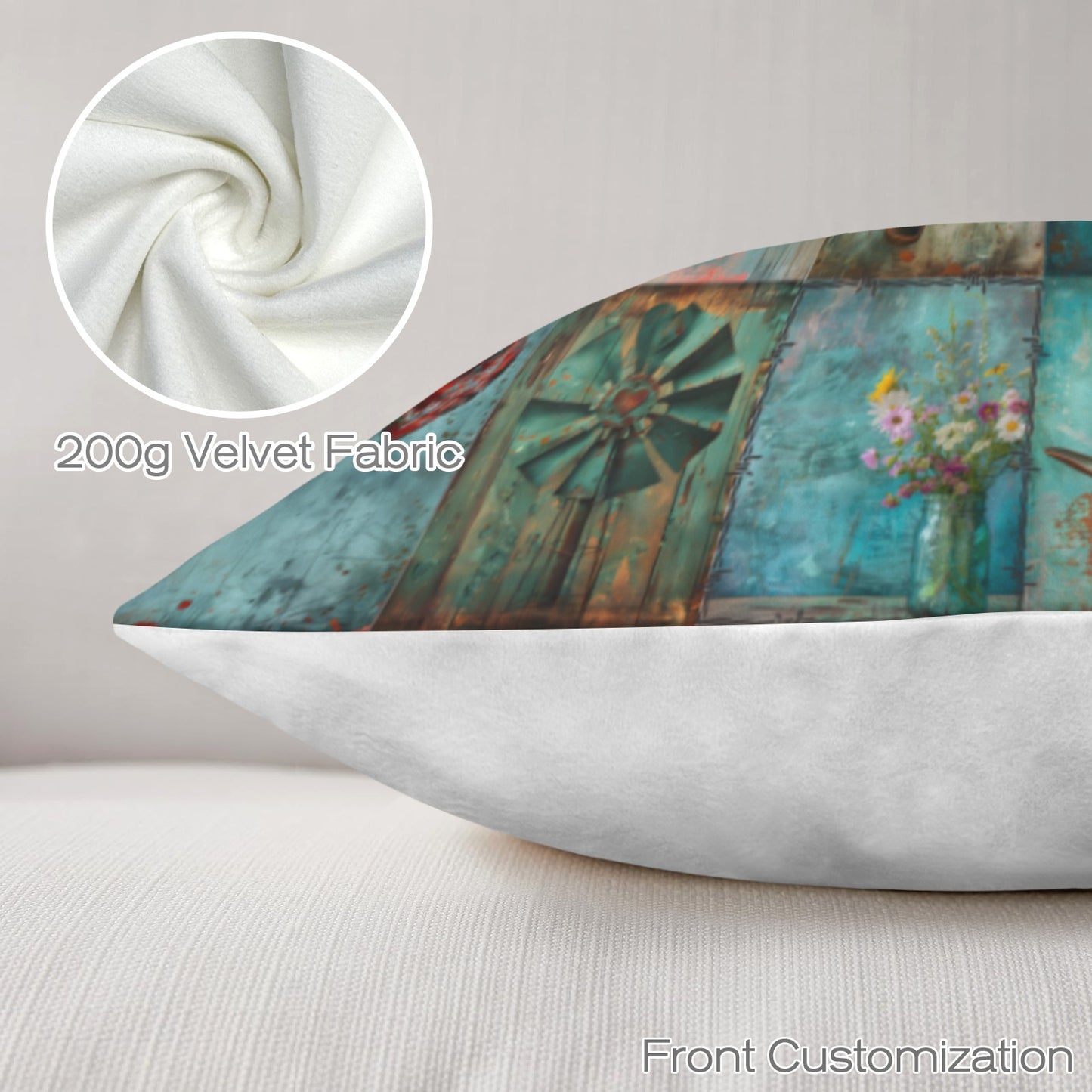 Baha Ranch turquoise Dreams Velvety Soft Pillow Case Made in America